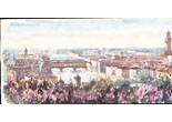 Aquarelle «Firenze au printemps, panorama» (Italie) (Alphonse Puthod)